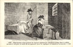 VINTAGE POSTCARD Justice Charlotte Corday in her cell