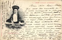 VINTAGE POSTCARD Justice Baby lawyer of bases