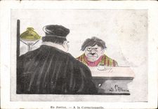VINTAGE POSTCARD Justice With the correctional one