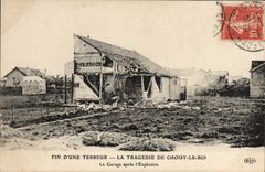 Final de la justicia de la POSTAL de la VENDIMIA de un terror la tragedia de Choisy el rey el garage después de la explosión