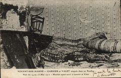 Justicia de Nogent de la POSTAL de la VENDIMIA en los trackings de Marne Garnier y de Vallet en un colchón de la casa que es útil