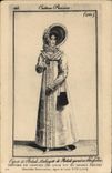 VINTAGE POSTCARD History Mode of the costume of Louis XVI with the Second Empire Second Restoration
