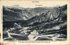 VINTAGE POSTCARD Alps Alpinism Lauzette Gondrans Valley of Queyras Road of the Alps national refuge