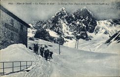 VINTAGE POSTCARD Alps Alpinism of Savoy Vanoise in winter the refuge Felix Faure and both Glieres