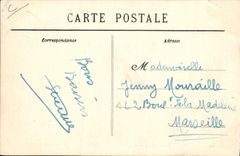 VINTAGE POSTCARD Camp of Larzac Behind the kitchens the beard Our Hairdressing salon Hairdresser Miltiaria TOP