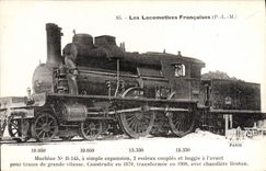 VINTAGE POSTCARD Train Engine Machine B 145