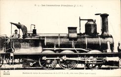 VINTAGE POSTCARD Train Engine Machine of goods trains of Co PLM