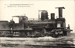 VINTAGE POSTCARD Train Engine Machine 857 Service of the operations