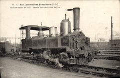 VINTAGE POSTCARD Train Engine Tender Machine 1066 Service of the operations of station