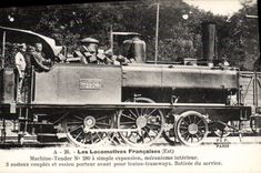 VINTAGE POSTCARD Train Engine Machine Tender 280