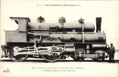 CPA Train Locomotive Machine de trains express de la Cie de l'Est dite Chameau