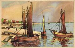 CPA Bateau Voilier Peche