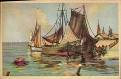 CPA Bateau Voilier Peche