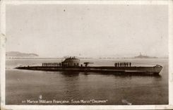 VINTAGE POSTCARD Underwater Warship Dolphin