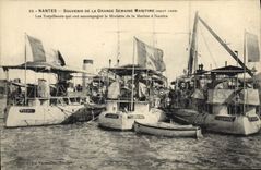 CPA Bateau de guerre Nantes Souvenir de la grande semaine maritime Les torpilleurs Aout 1908