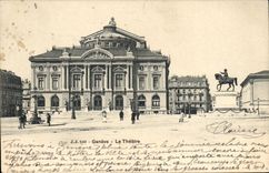 VINTAGE POSTCARD Geneva the theater