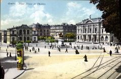 CPA Geneve Place Neuve et theatre 