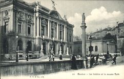 CPA Geneve Le theatre et le musee Rath