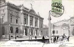 CPA Geneve Le theatre et le musee Rath 