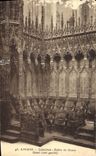 VINTAGE POSTCARD Amiens Cathedral Stalls of the Chorus Detail Left side