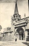 CPA Tarascon Portail de l'eglise Ste Marthe et Clocher 