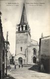 CPA Tarascon Entree primitive de l'Eglise Sainte Marthe Clocher du 15eme