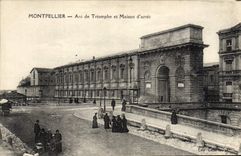 Prisión de Montpellier de la POSTAL de la VENDIMIA Arc de Triomphe y prisión