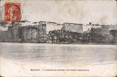 POSTAL Marsella de la VENDIMIA la prisión de Bazaine de la isla de la margarita Sainte