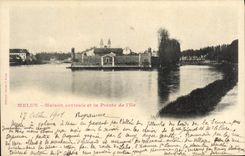 Casa central de Melun de la prisión de la POSTAL de la VENDIMIA y el punto de la isla