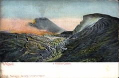 VINTAGE POSTCARD Napoli Volcano It Vesuvio crater