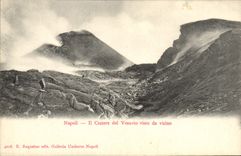 VINTAGE POSTCARD Napoli Volcano It Crater del Vesuvio visto da vicino