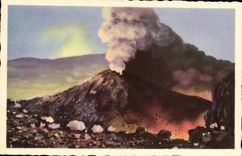 VINTAGE POSTCARD Volcano Napoli Vesuvio in eruzione 1930
