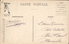 VINTAGE POSTCARD Militaria Hairdresser Wig maker the modern army With the hairdressing salon