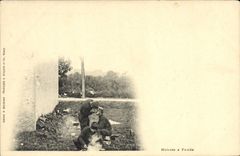 CPA Militaria Coiffeur Perruquier Mousse et fumee