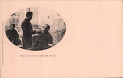 CPA Militaria Coiffeur Perruquier Celui qui fait mousser les copains