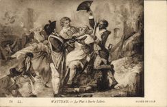 CPA Musee de Lille Watteau le plat a barbe Lillois Coiffeur Perruquier 