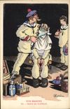 CPA Militaria Coiffeur Perruquier Illustrateur Gervese Nos marins Salon de coiffure 