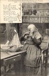 CPA Les chansons de Botrel Le voeu a Saint Yves Coiffeur Perruquier Folklore