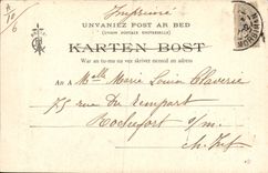 VINTAGE POSTCARD the songs of Botrel the wish has Saint Yves Coiffeur Wig maker Folklore