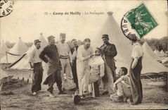 CPA Militaria Coiffeur Perruquier Camp de mailly