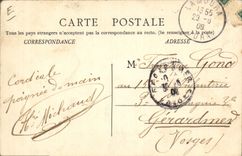 POSTAL MorezSports de la VENDIMIA de la competencia del esquí del invierno 31 de enero de 1 del 2 de febrero de 3 rd, raza 1909 de esquís antes de la salida durante la ráfaga