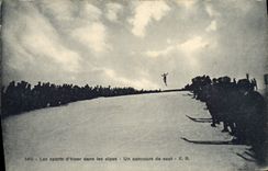 CPA Sports d'hiver Ski Dans les Alpes Un concours de saut 
