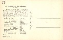 VINTAGE POSTCARD Train Engine of the Western south Machine 231. 726 has Houlet superheater