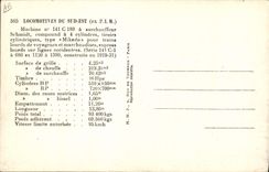 VINTAGE POSTCARD Train Engine of the South East ex PLM Machine 141 C 180