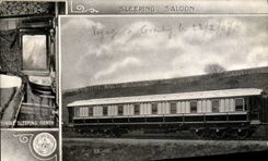 VINTAGE POSTCARD Train Engine Sleeping saloon Coventry 1907