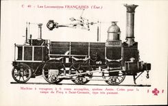 VINTAGE POSTCARD Train Engine Machine has travellers