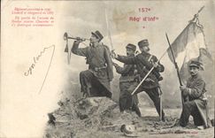 VINTAGE POSTCARD Militaria 157eme regiment of artillery