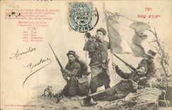 CPA Militaria 76eme regiment d'artillerie 