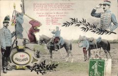 CPA Militaria 10eme Hussards Cheval