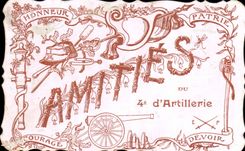 VINTAGE POSTCARD Militaria Friendships of 4th of artillery